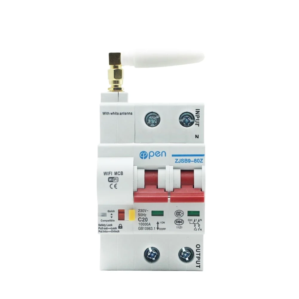 2P  for Alexa and Google Home with Overload Short Circuit protection C Curve  Remote Control Wifi Mcb Circuit Breaker