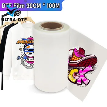 60cm*100m DTF Double-Side Matte PET T-Shirt Heat Press Transfer Film High-Temperature for DTF Printer Roll Transfer Paper Film
