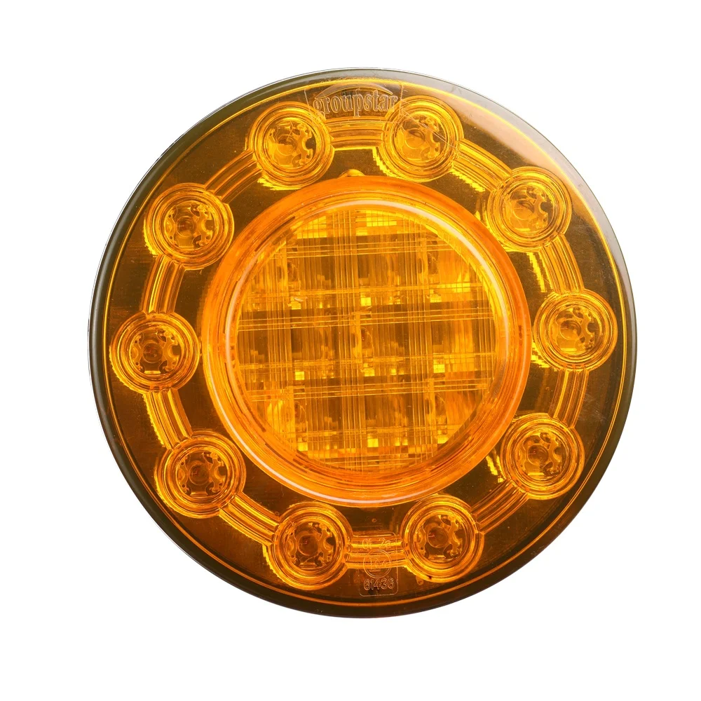 100% Waterproof 4\" E4 LED Round Stop Tail Light Rear Combination Lamp for Bus Trailer Truck-Car Light Accessory