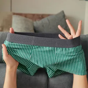 Custom Striped Seamless Men's Briefs Mid-waist High Spring Boxers Comfortable Breathable Boxers Youth Shorts
