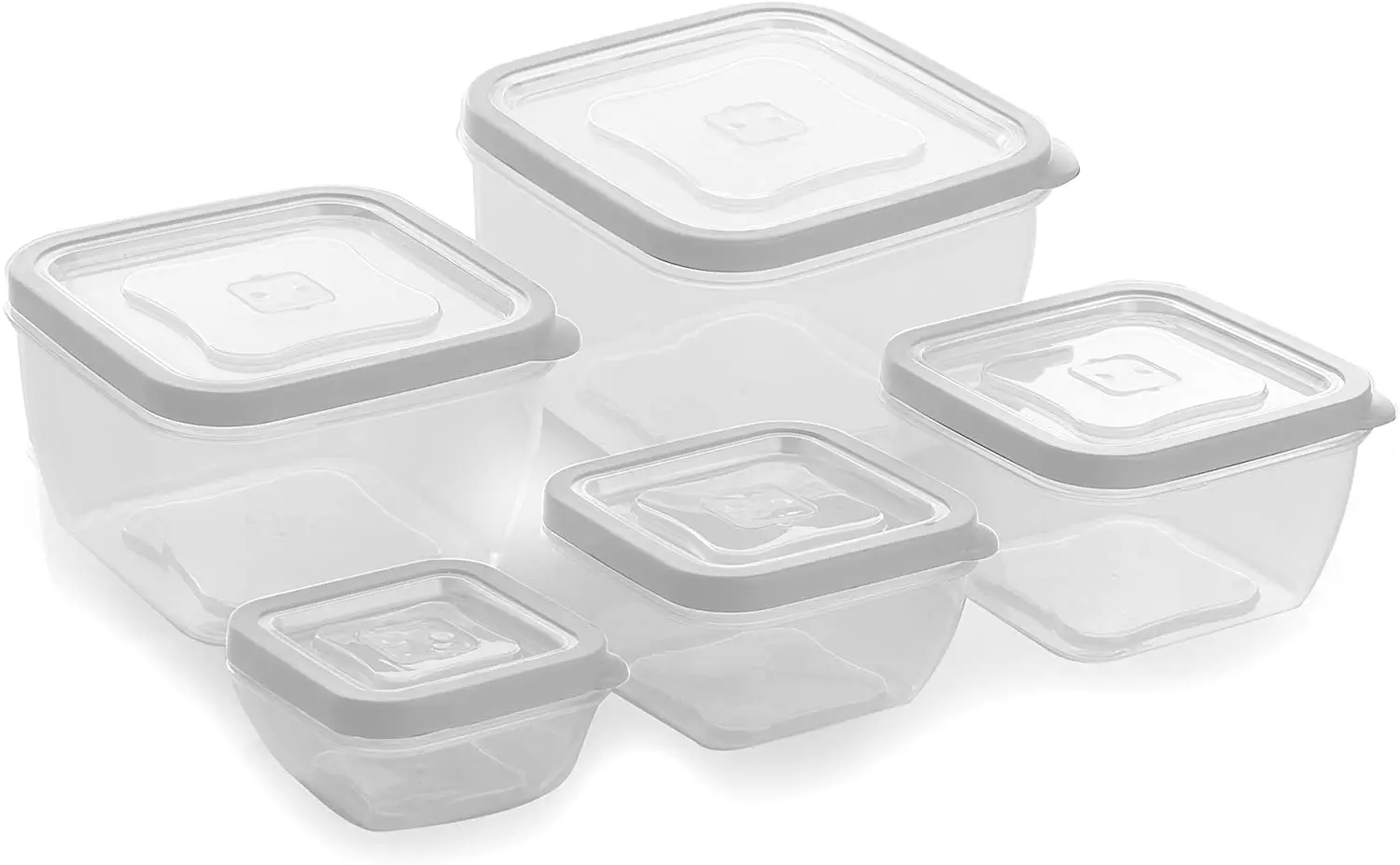 10piece Square Plastic Food Storage Set Plastic Food Storage Containers With Lids Buy Plastic