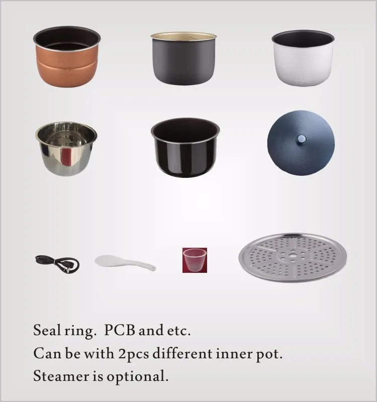 One Key Release Pressure Square High-end 6L Big Size Electric Multi Pressure Cooker for Rice Soup Porridge Hot Sell