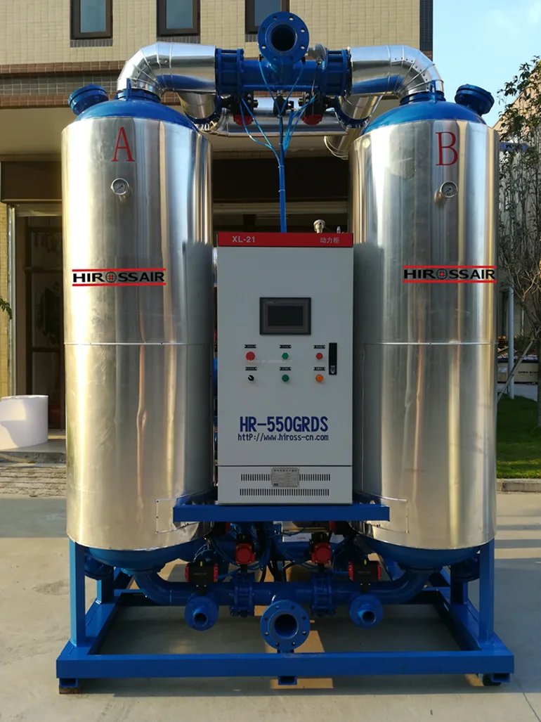 HIROSS factory supply customized zero consumption Air Blast regenerated Adsorption Dryer
