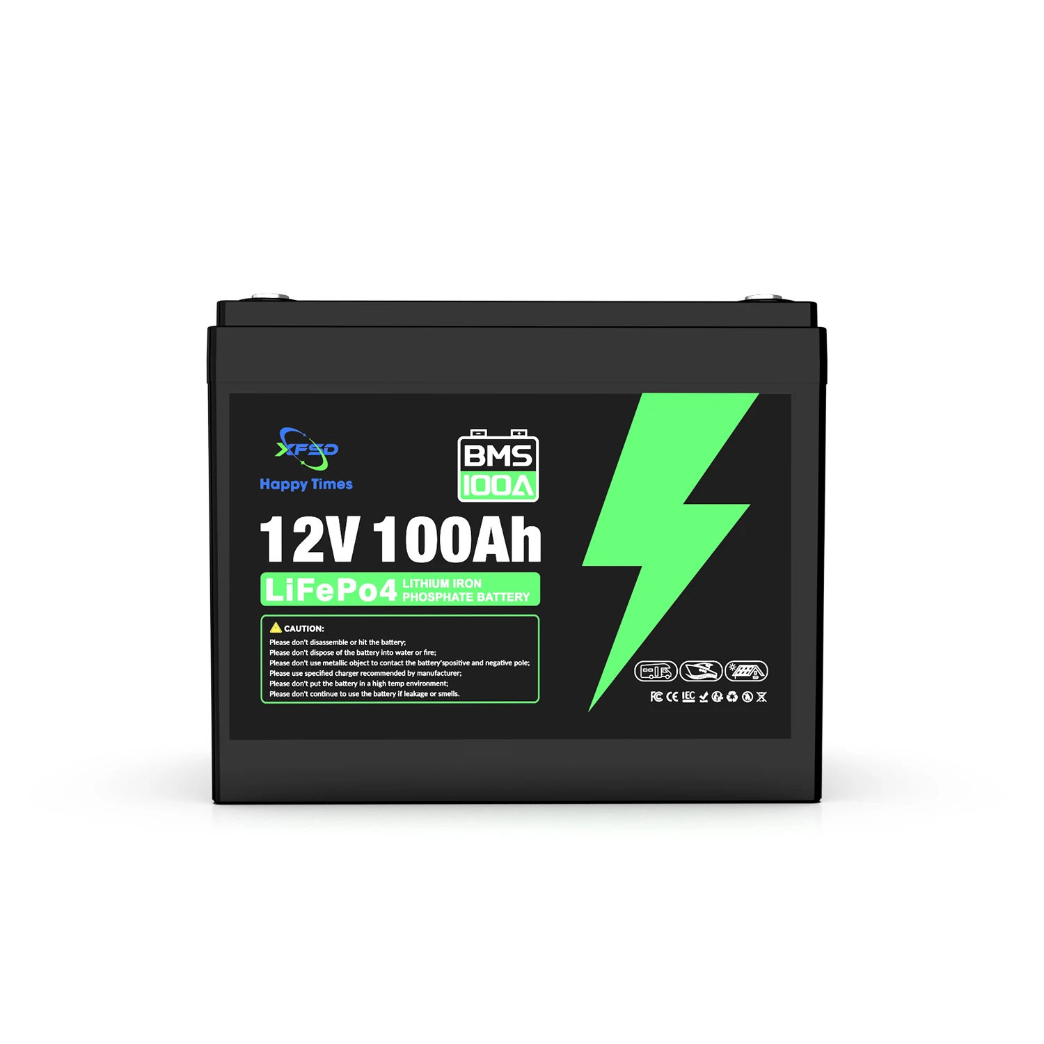 12 V, 100 Ah, lyijy-lithium-akut