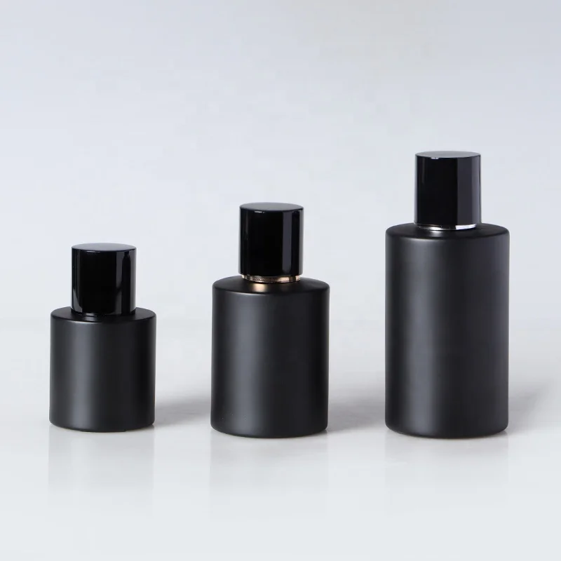 30ml 50ml Empty Round Matte Black Crimp Perfume Glass Bottles Manufacturer