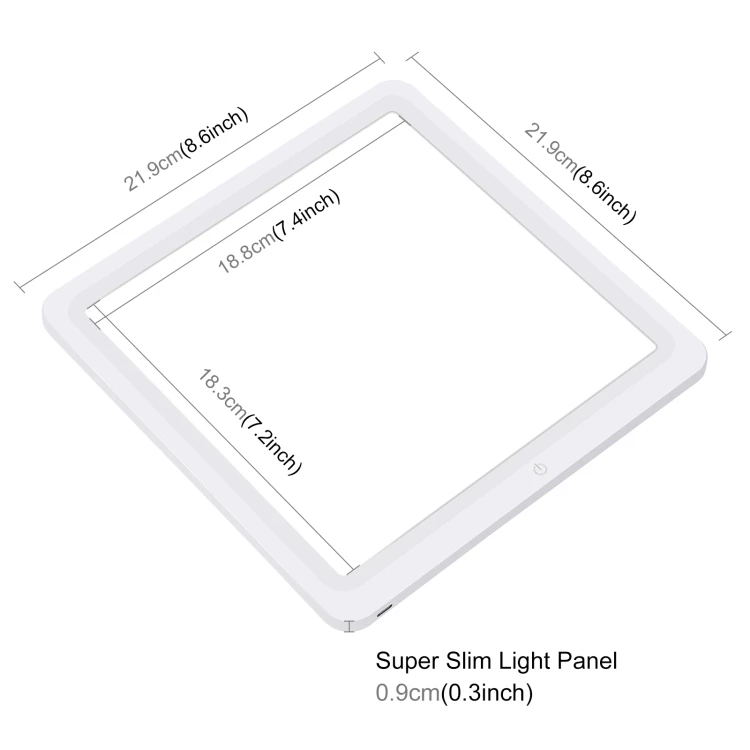 PULUZ 600LM 20 cm LED Photography Shadowless Bottom Light Lamp Panel Dimmable for Photo Studio Shoot Tent Box