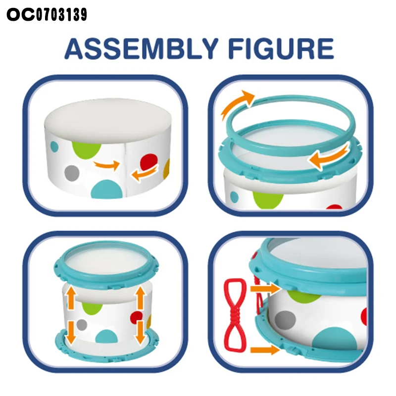 Высококачественный детский пластиковый милый сенсорный барабан набор музыкальных инструментов 6