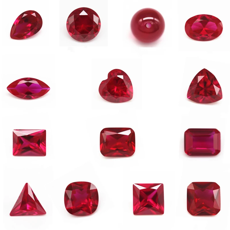 Round/oval/pear/heart/cushion/octagon Cut 5# Ruby Corundum Loose ...