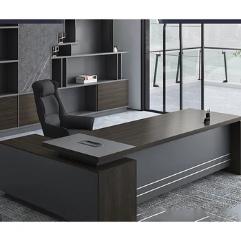 Modern Executive Luxury Wood Frame L Shape Manager Table CEO Office Desk And Chair Boss Office Furniture