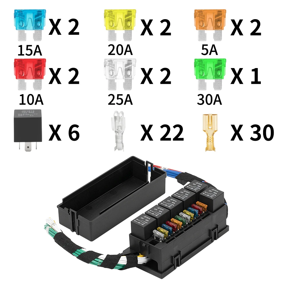 1Pcs 18-Way Automobile Fusible Relais Boite Porte Bloc Circuit