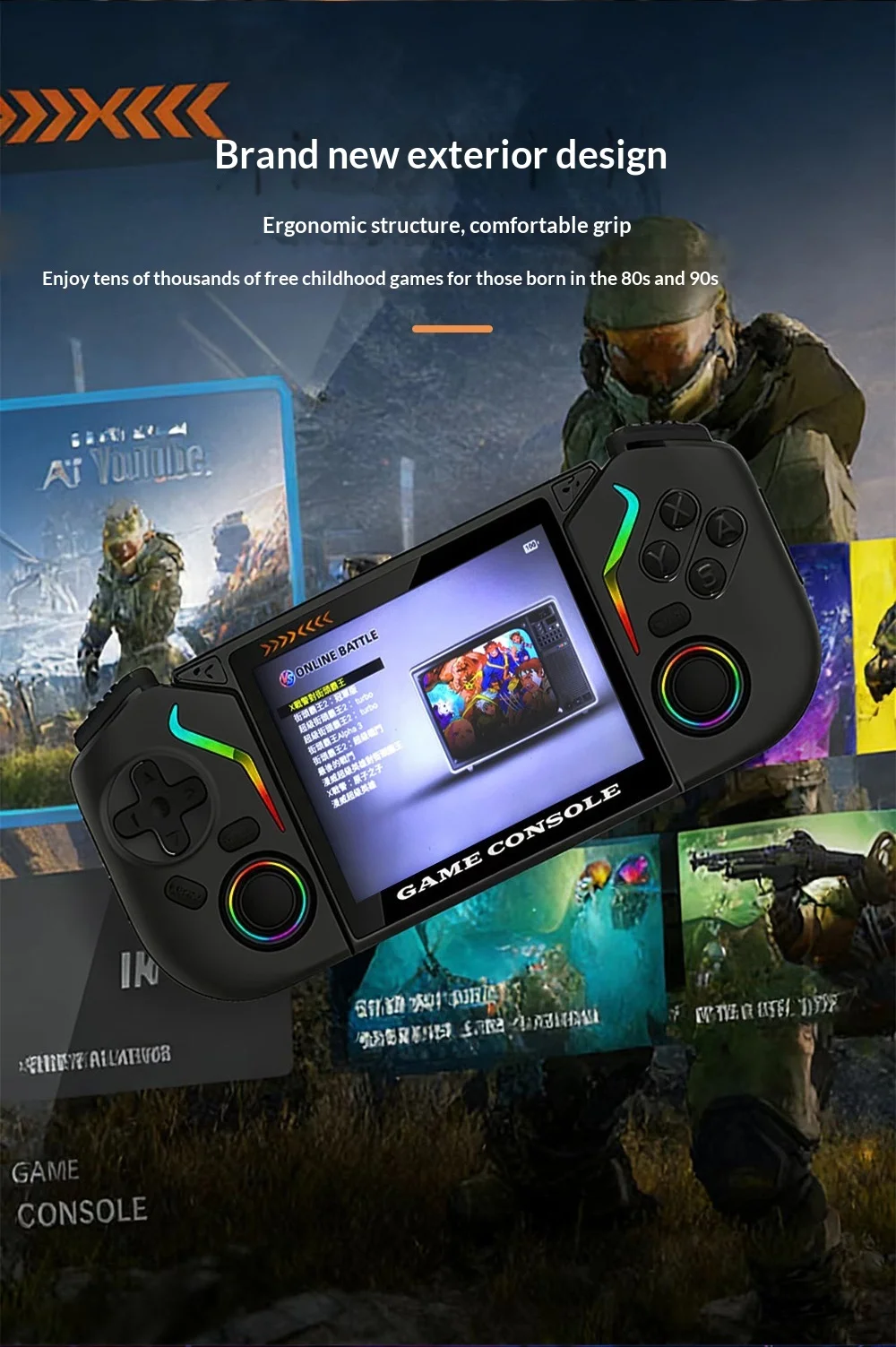 protech game system (ProJR?)   中国製ゲーム機 Free Time X95 Pro Handheld Game Console Android Dual System 5-Inch