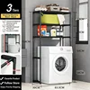 Support pour machine à laver noir à 3 niveaux