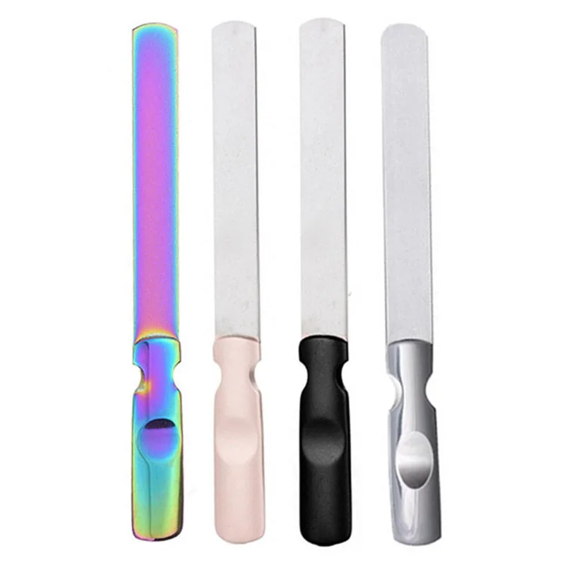 Custom Logo Printed Nano Polishing Nail Transparent Pink Black Crystal