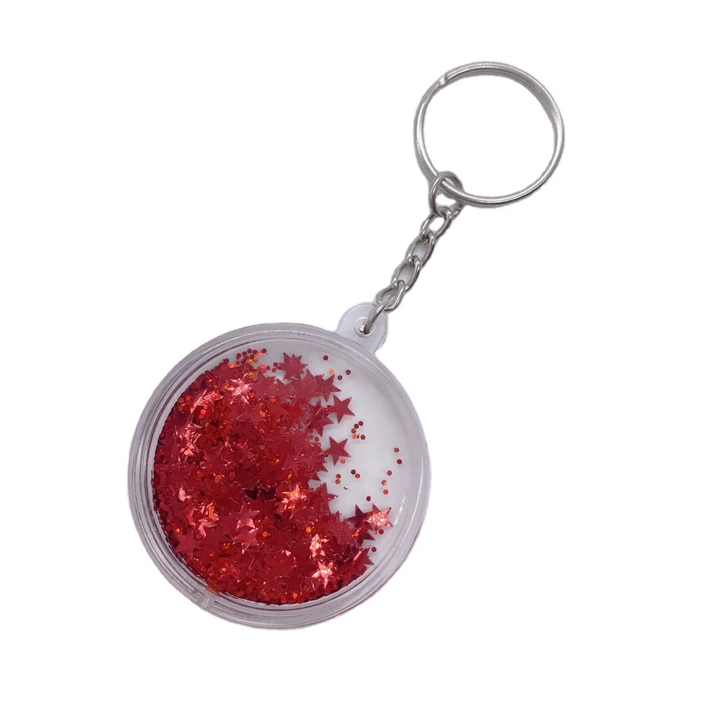 Custom Acrylic Souvenir Keychains with Water Oil, Glitter