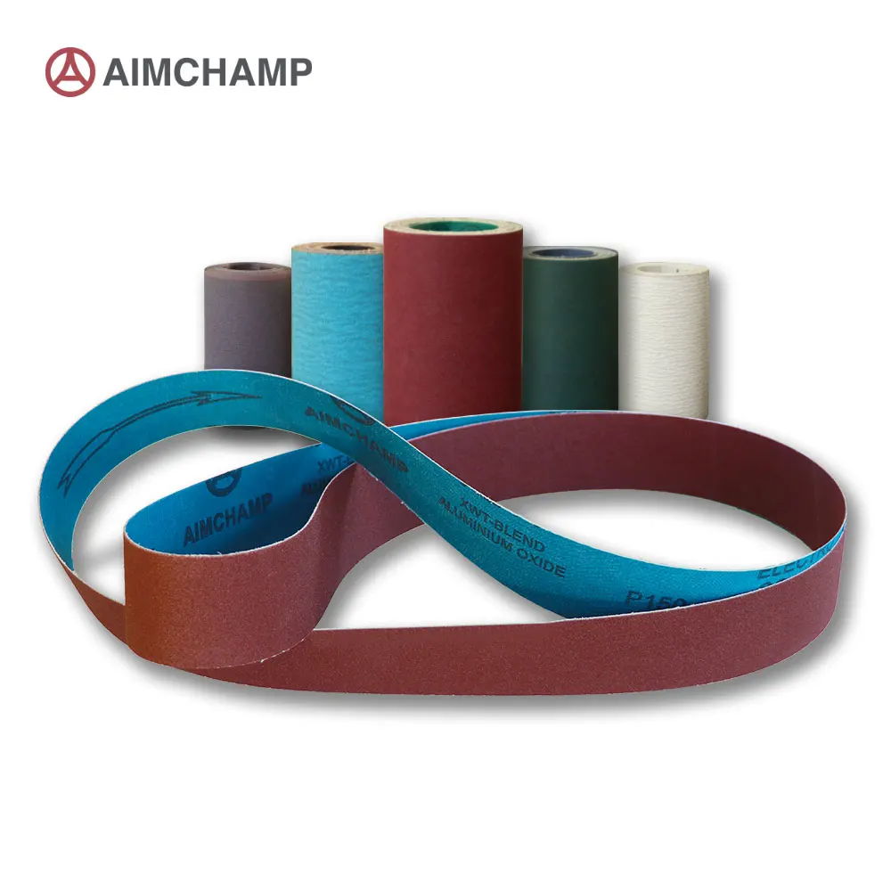 Manufacturing abrasive tool x-wt customized size red Aluminium Oxide cloth belt Sanding belt  for wood working and metal working