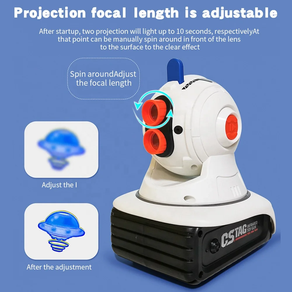 Infrared Shoot Battle Target Project AR Gun Toy Interactive Double Shooting Gun with Projector and 3pcs Monster Projection Slide