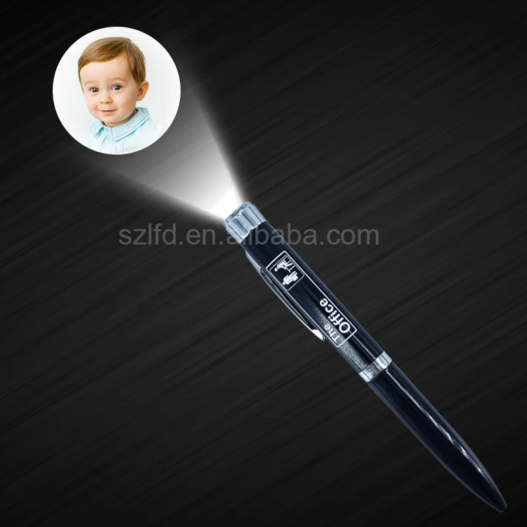Заказной логотип светодио дный Шариковая ручка OEM изображение логотип проекционный фонарик ручка светильник