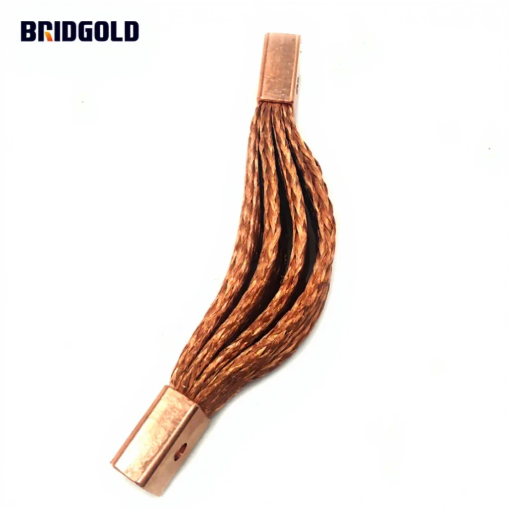 Battery Pack Terminal Copper Braided Connector 400A Electrical Copper Tinned Flexible Grounding Strap Copper Braided Wire