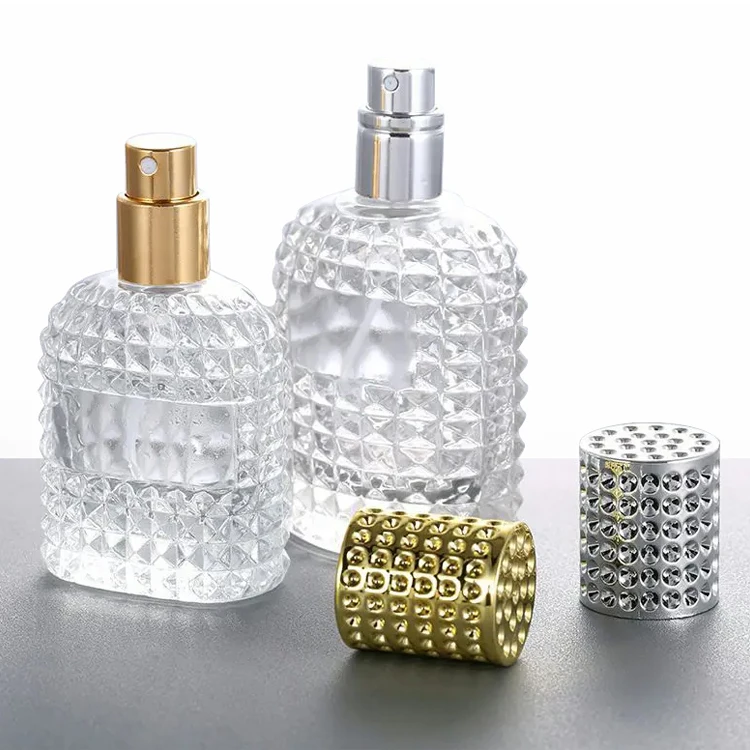 50ml 100ml heißer Verkauf OEM leere klare runde Glasparfümflaschen mit Deckel und Geschenkbox