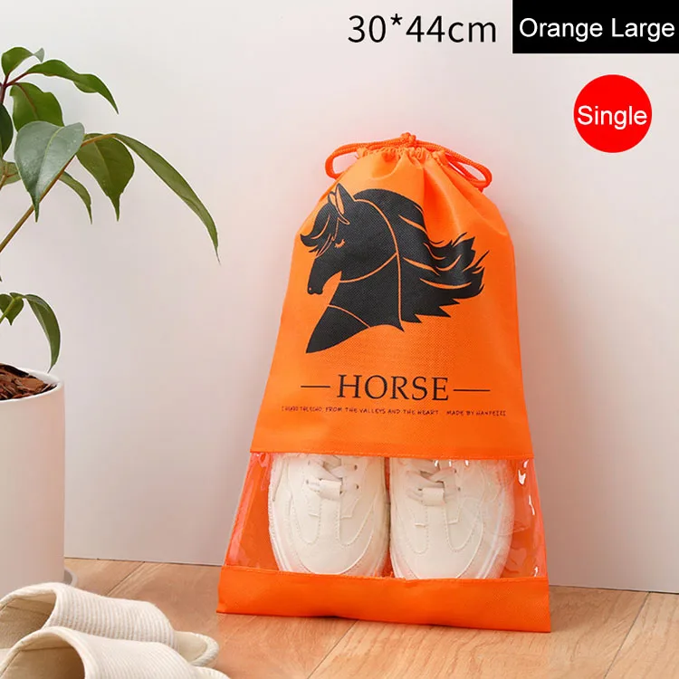 Home Clear Dust Proof Waterproof Storage Bag Shoes Organizer for Travel Transparent Drawstring Shoes Packaging Bags