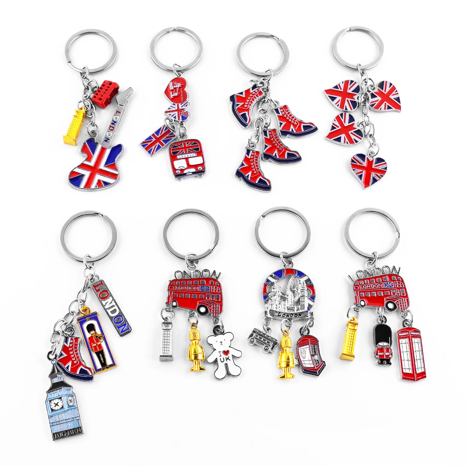 New Style Popular Customize High Quality London Shapes Patterns Keyring With Promotional Gift Souvenir Metal Keychain Key Chain