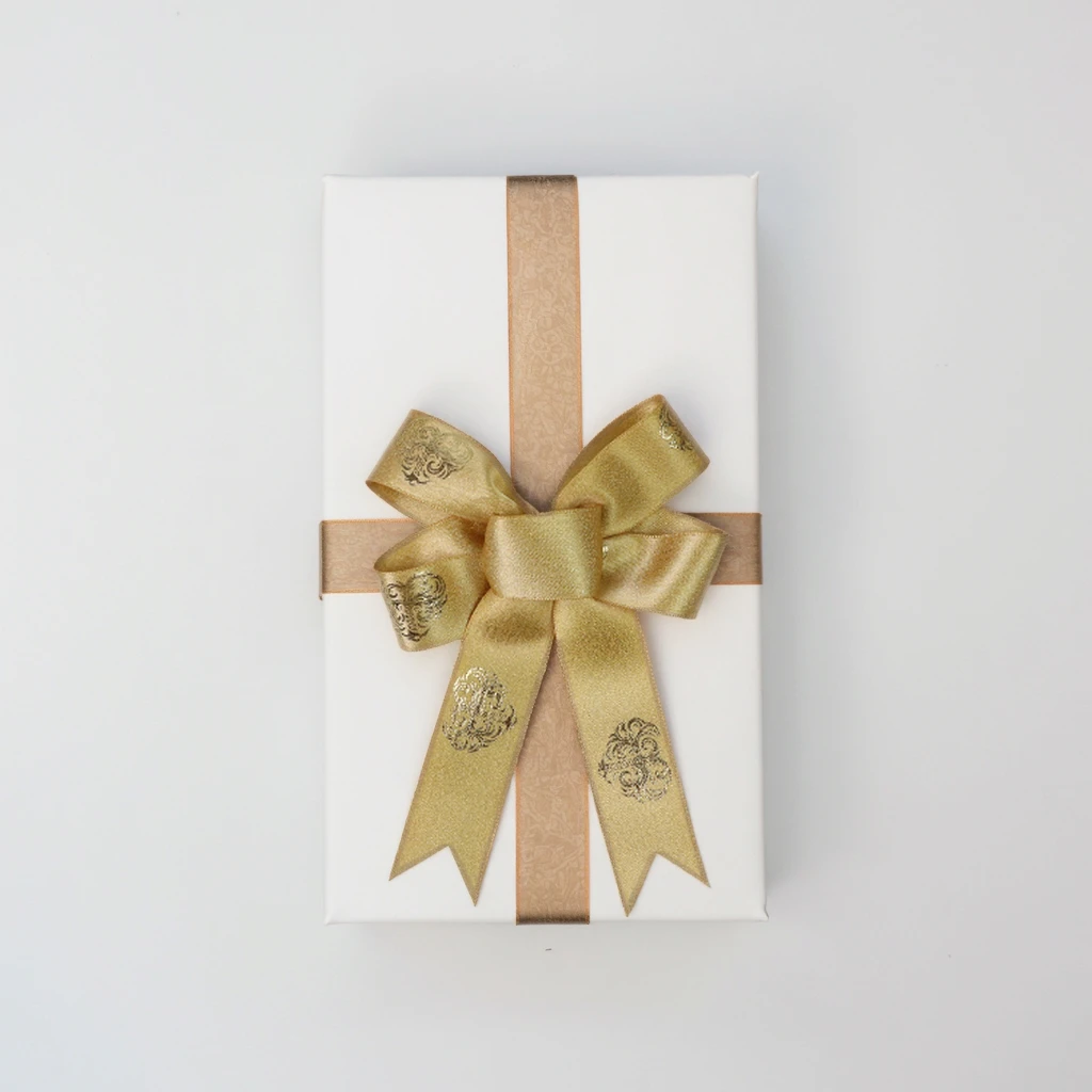 BJM Collection Metallic Ribbon - Gold Nylon Craft Ribbon For Gift Wrapping & Decor