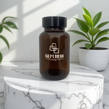 High Quality 120ml Transparent Brown Glass Bottle Screw Cap