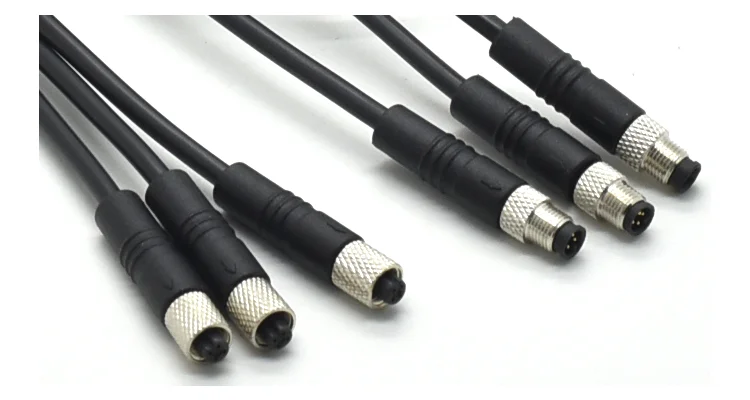 Manufacturer M5 Male Shielded Cable Plug Waterproof Circular Connector for Electrical Components