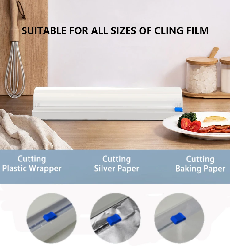 Two 2 Plastic Wrap 12 Slide Cutters Stretch Cling Film Cutter Kitchen Food  USA for sale online