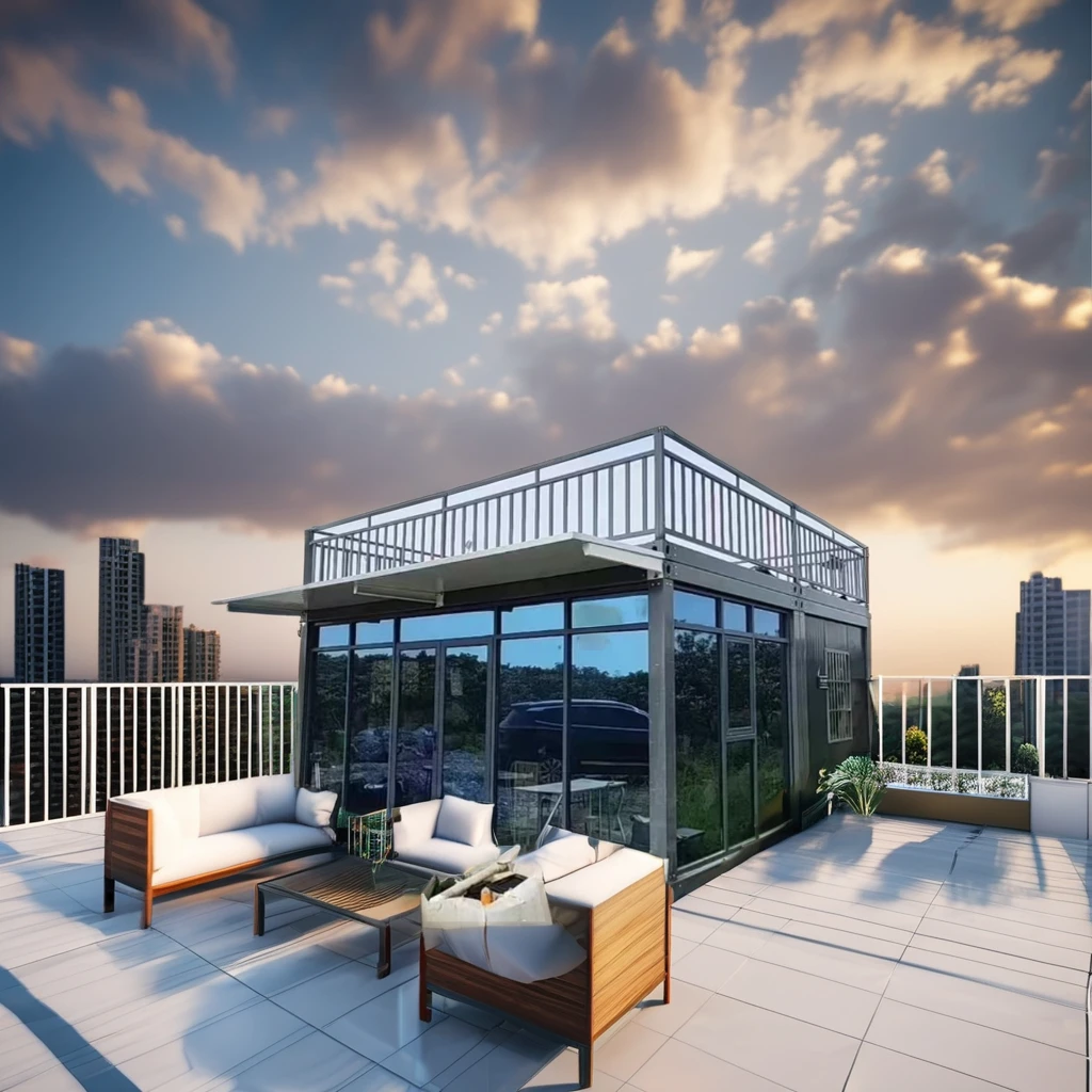 20Ft Fast-Constrcted Prefab Container Haus Assembled Modular Mobile Living House with Porch for Apartments Malls or Hotels