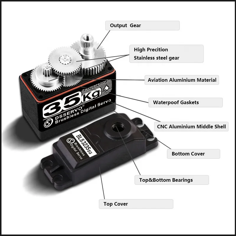 Robotic BLS3235 Digital Servo Motor 35KG Metal Gear Waterproof for
