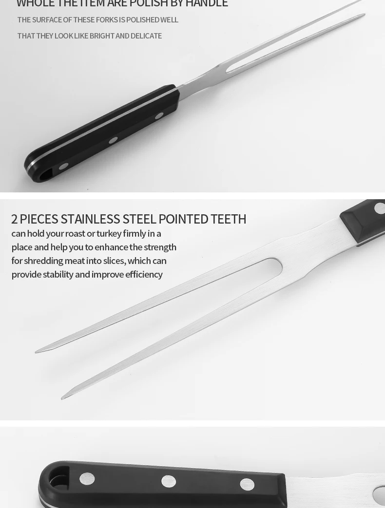 Stainless Steel Carving Meat Pork Turkey Fork Serving Cooking Grill