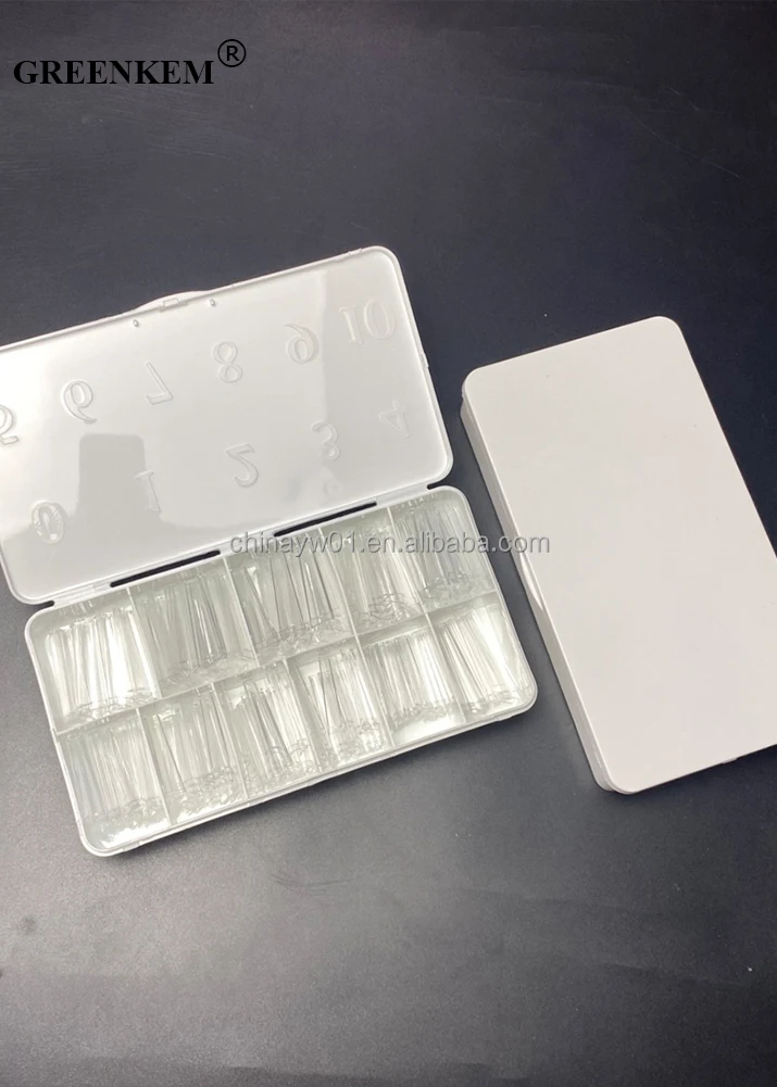 Pink Nail Tip Box Black White No C Xx Square Customized Logo No C Curve