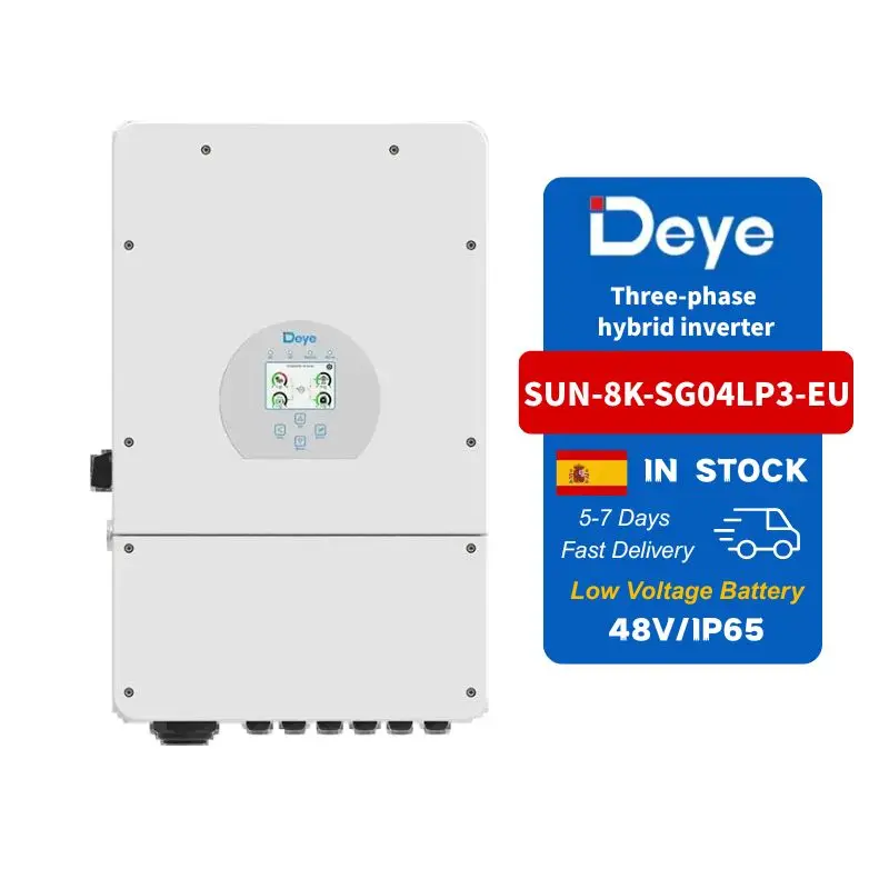 Deye 6kW 8kW 10kW 12kW ЕУ Складиште Хибрид Инвертор 3 Фазен Хибрид Инвертор SUN-8K-SG04LP3-EU Wifi IP65 Водоотпорен Инвертор