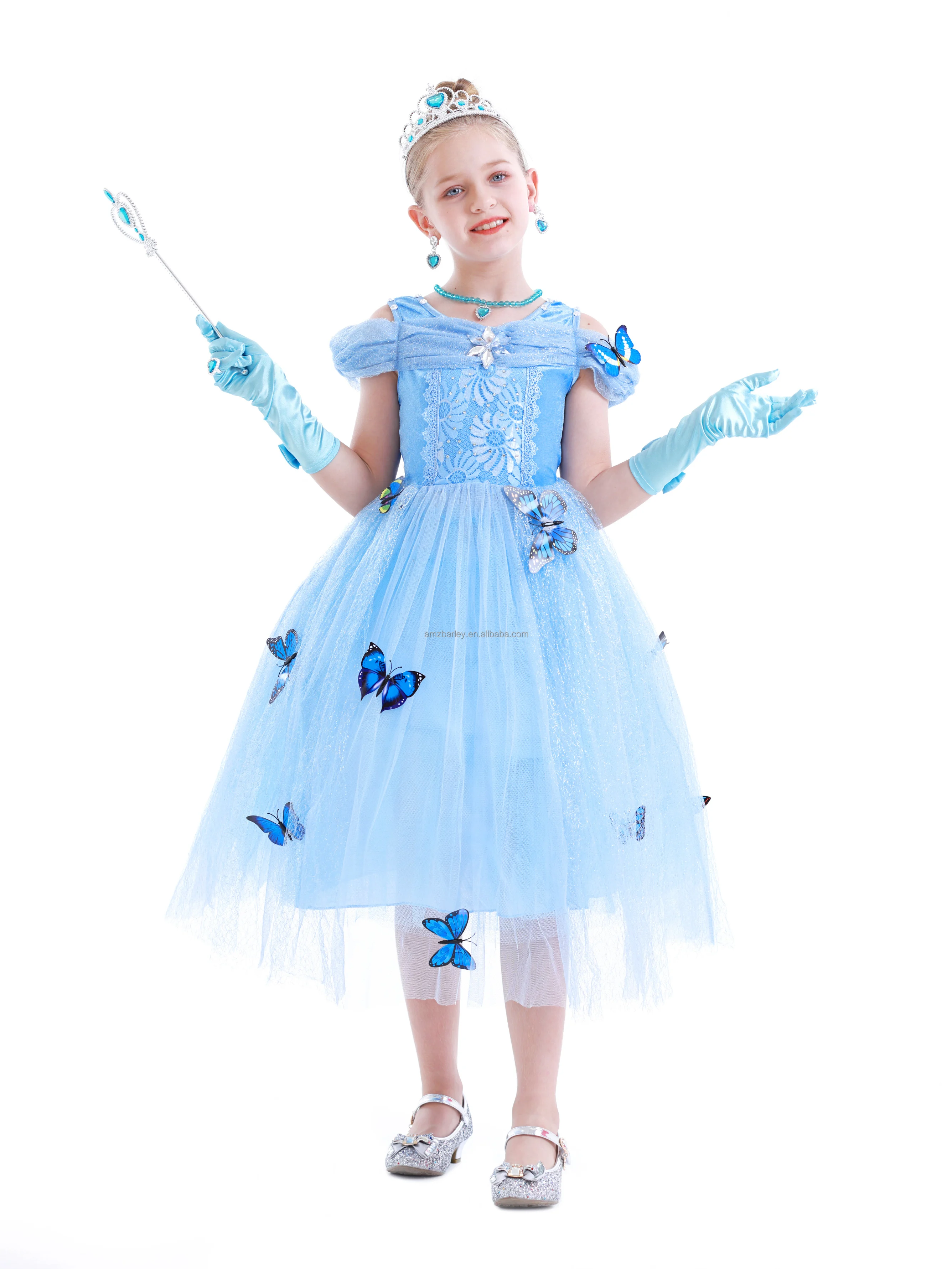 Amzbarley Girls Carnival Wedding Gown Halloween Elsa Kids Dress Party ...