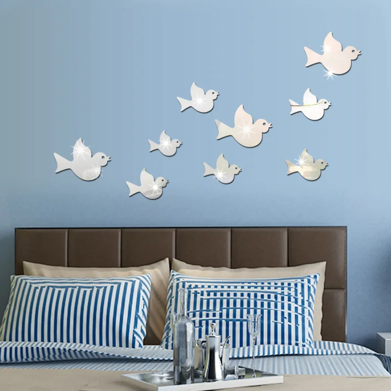 20Pcs Acrylique Art 3D Mural Miroir Autocollants Décor amovible Autocollants 20Pcs Acrylique Art 3D Mural Miroir Autocollants Décor amovible Autocollants