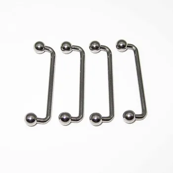 G23 Titanium Body Jewelry 14 Gauge Titanium Flat Surface Barbell With Holes Highly Polished