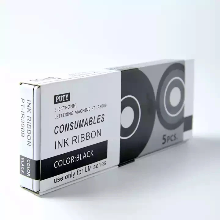 5-Pack Black Ink Ribbon For MAX Lettering Machines - LM-IR300B, 12mm X 50m, Fits LM-370A/380A/390A