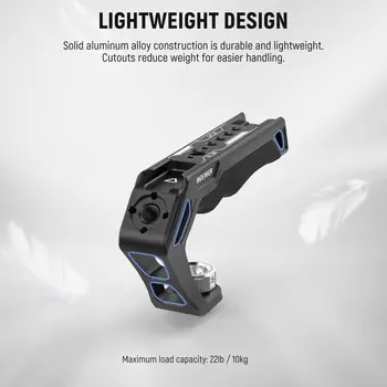 NEEWER Camera Top Handle with 3/8" ARRI Locating Pins Comfort Silicone Grip with 1/4" 3/8" Threads and 3 Cold Shoes detail image
