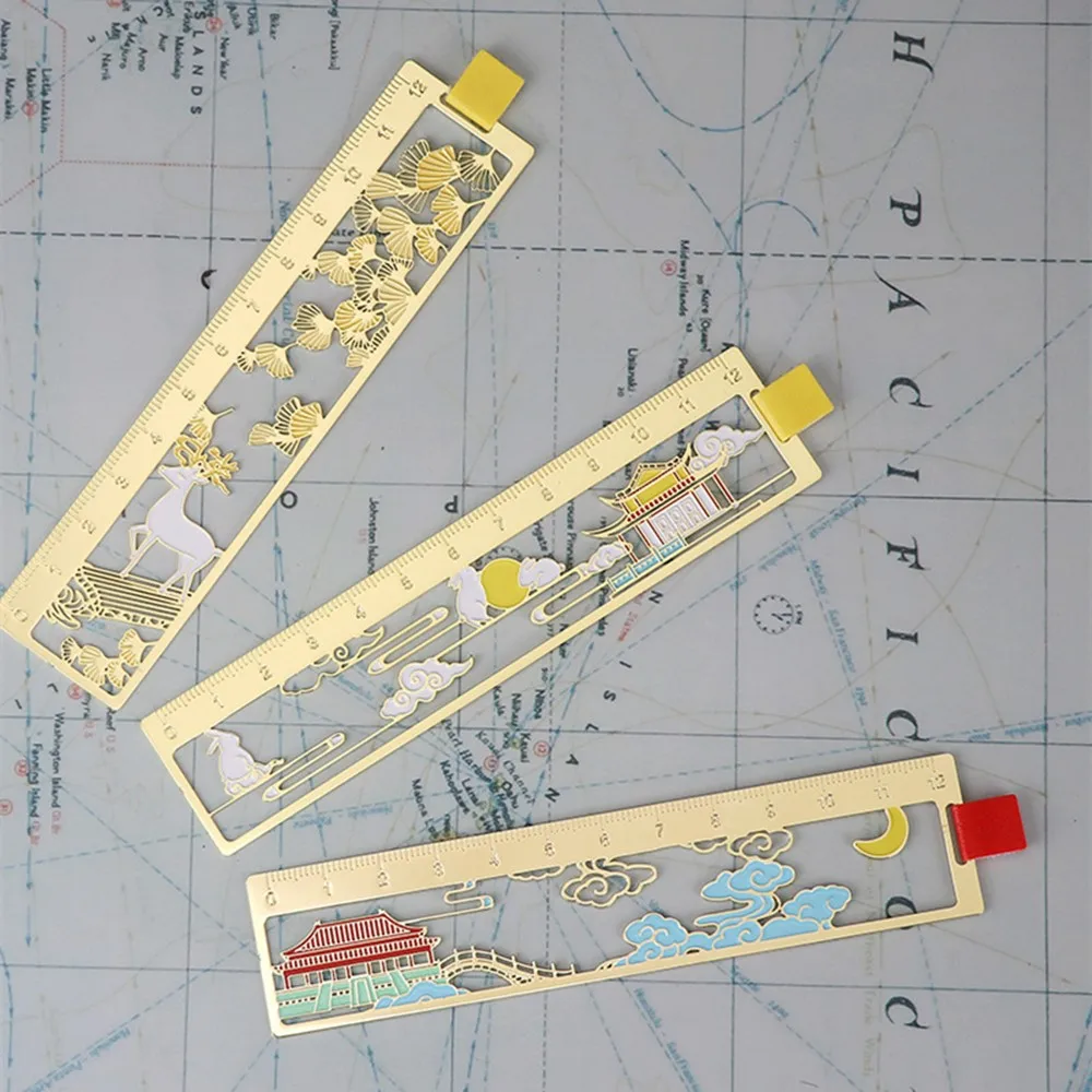 Bookmark Measuring 12 Cm Metal Ruler - Straight Edge Bookmark for Measure