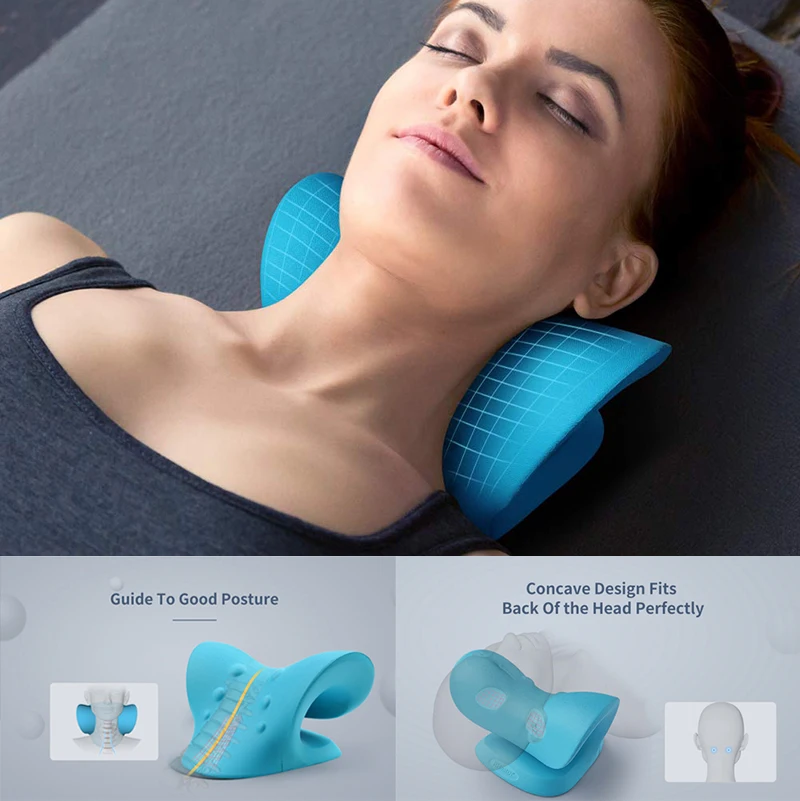 Pu Foam Neck Stretcher For Neck Pain Relief Chiropractic Pillow