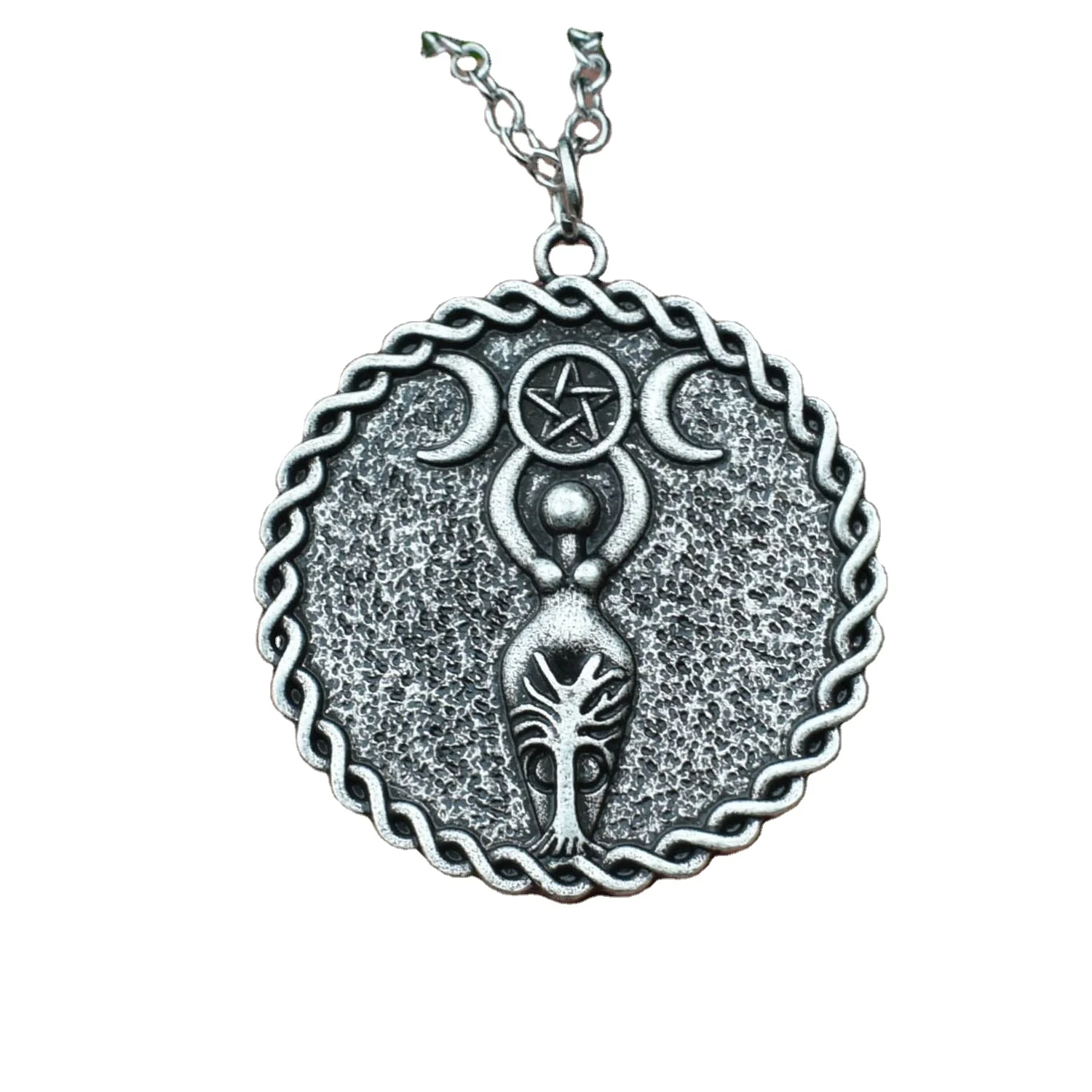 Custom Wiccan Beautiful Fashion Triple Moon Goddess Witchcraft Symbolic  Pendant Necklace Vintage Women Jewelry Party Gift