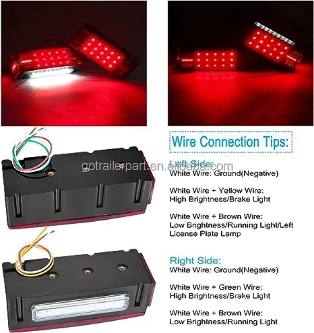 12v Led Trailer Tail Lights Kit Waterproof Low Profile Led Trailer