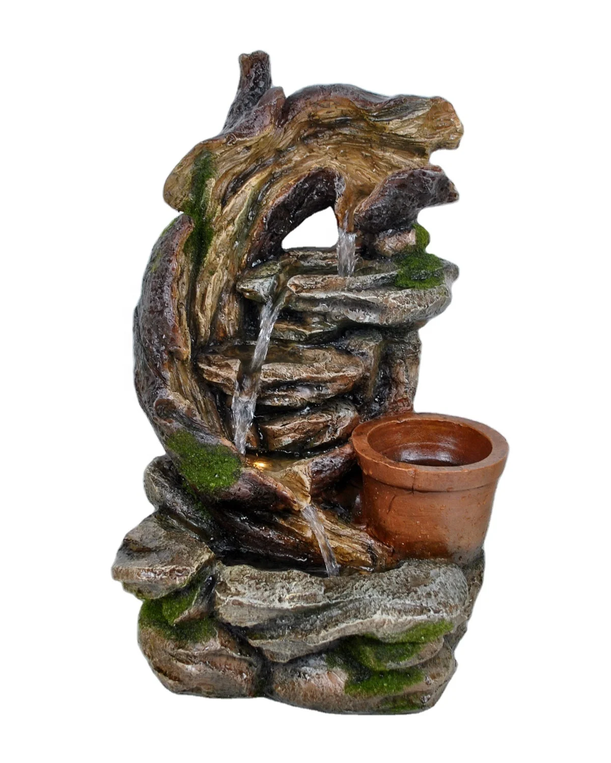 Indoor Outdoor Water Fountain With Planter Pot Home Decoration Items