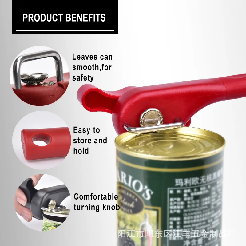 Stainless Steel Side Cut Can Opener Safety Hand Can Opener Side