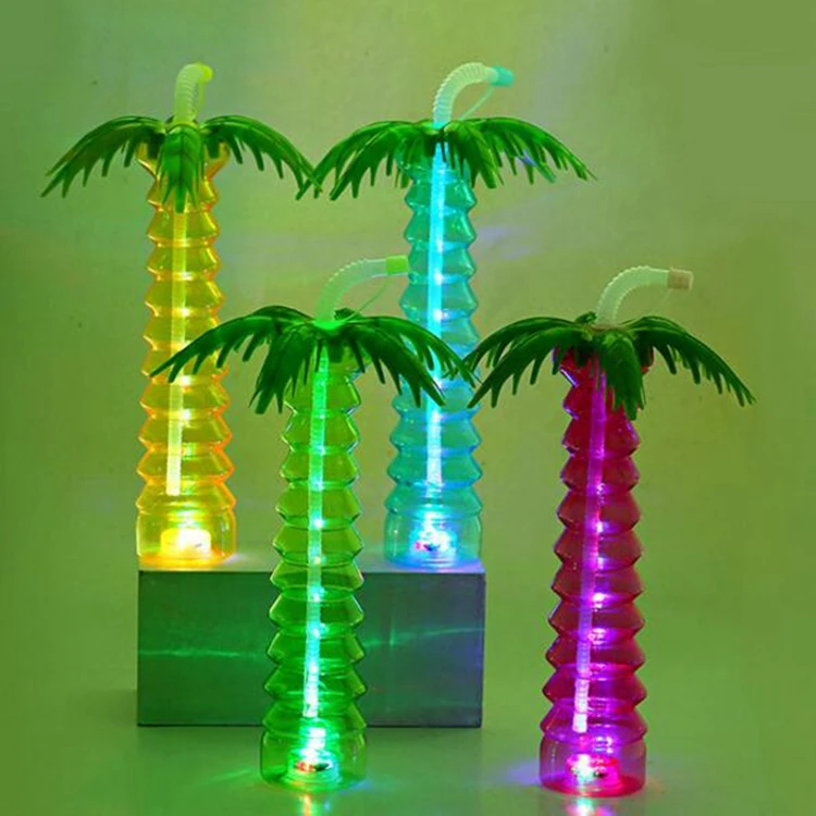 PALM TREE Slush Yard Cups 11OZ x 40 cups with lid and straw,novelty CUPS 