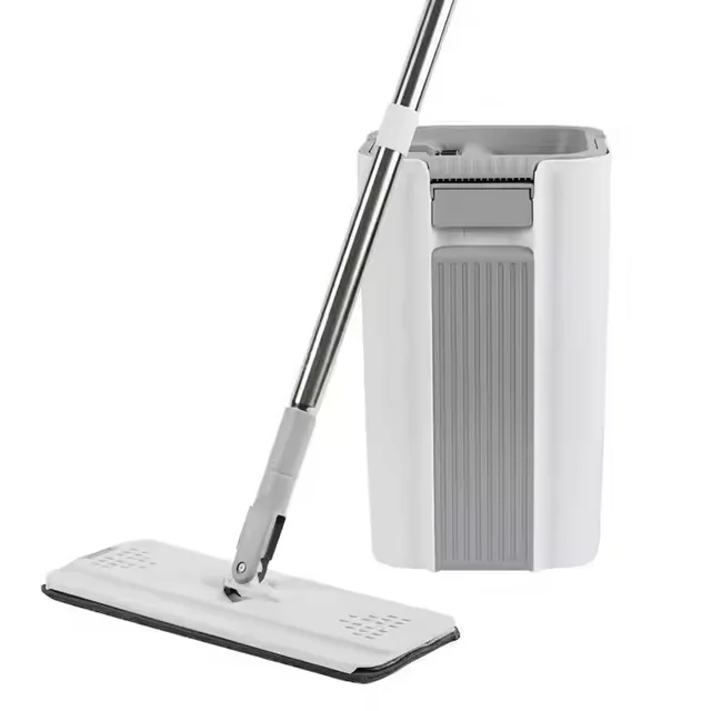 Factory-Produced 360 Degree Rotating Magic Mop Self-Washing Telescopic Handle Microfiber Dry Wet Cleaning Set Steel Bucket Floor