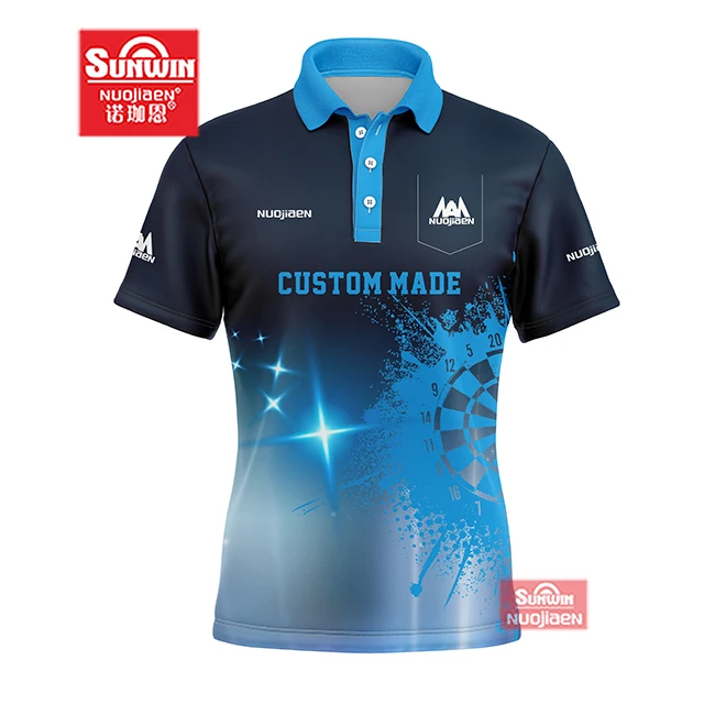 Sublimated Custom Dart t Shirt Design Your Own Custom Dart Shirts Jersey Polo with Pockets for Team