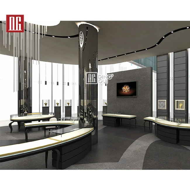DG Showcase Commercial Unique High End Elegant White Jewelry Store Display Furniture Design Jewelry Store Display showcase