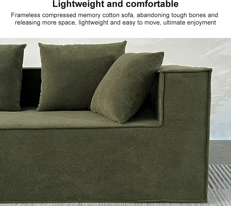 Customizable Convertible High-Density Foam L-Shape Modular Sectional Sofa Set Storage Woolen Cord Fabric Modern Apartment Hotels